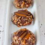 Chocolate Pecan Cookies with Caramel Drops - www.platingpixels.com