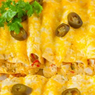 Creamy White Sauce and Crab Enchiladas