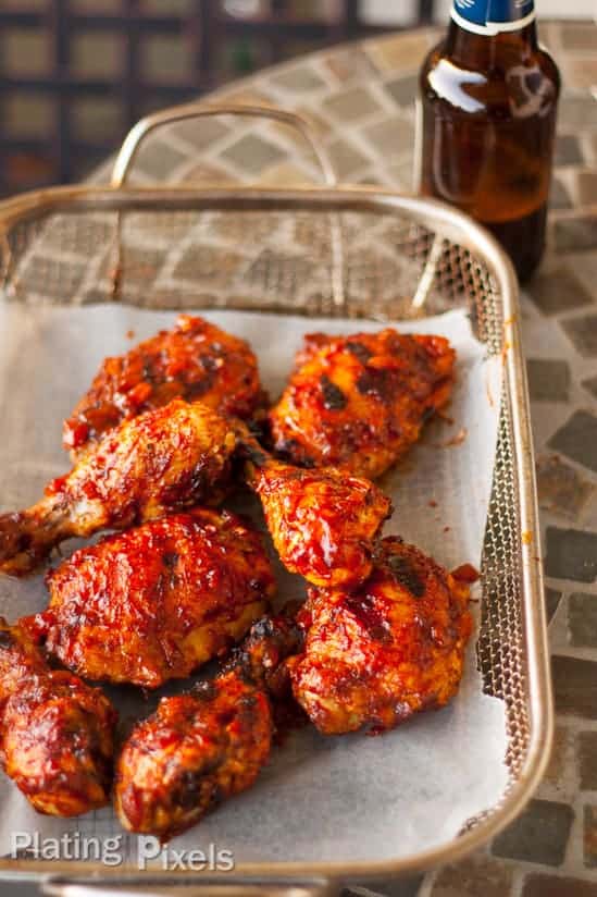 Sweet And Spicy Beer Barbecue Chicken recipe - www.platingpixels.com