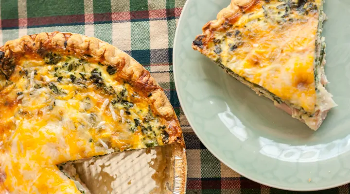 Mushroom, Spinach and Ham Quiche