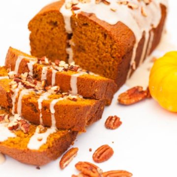 Pumpkin Bread with Maple Glaze - www. platingpixels.com #thanksgiving #pumpkinbread #recipe