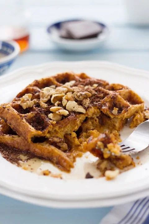 Thanksgiving Recipe Roundup featured on www.PlatingPixels.com - Gluten Free Sweet Potato Waffles
