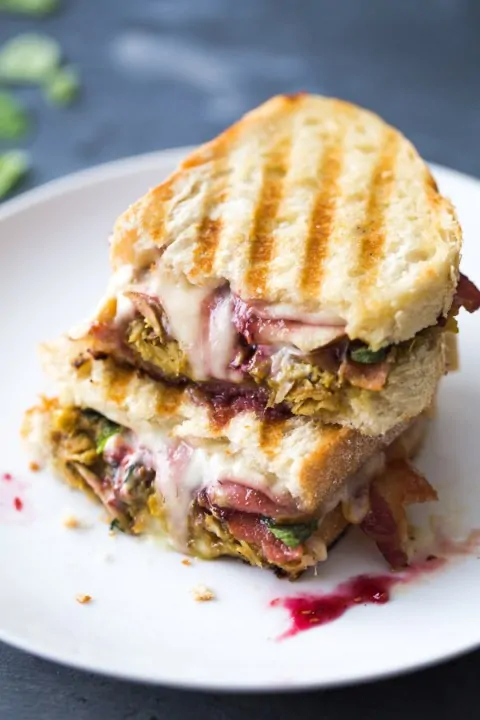 Thanksgiving Recipe Roundup featured on www.PlatingPixels.com - Loaded Turkey Panini (For Thanksgiving Leftovers)