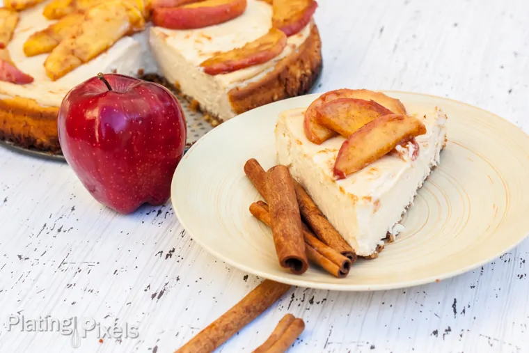Apple Cider Cheesecake with Brown Butter Apple Compote