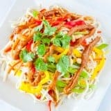Udon Noodle Salad with Peanut Sauce recipe - www.platingpixels.com