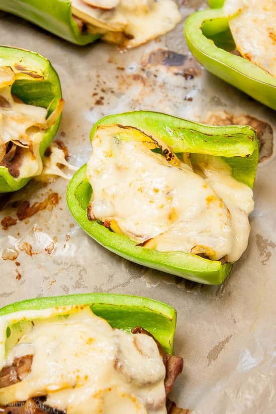Philly Cheese Steak Stuffed Bell Peppers - www.platingpixels.com