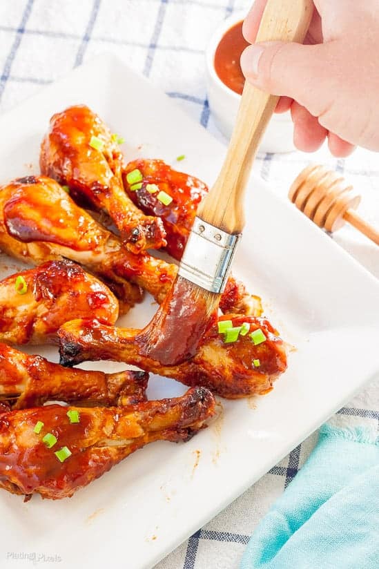 Oven Baked Honey BBQ Chicken Drumsticks - Plating Pixels