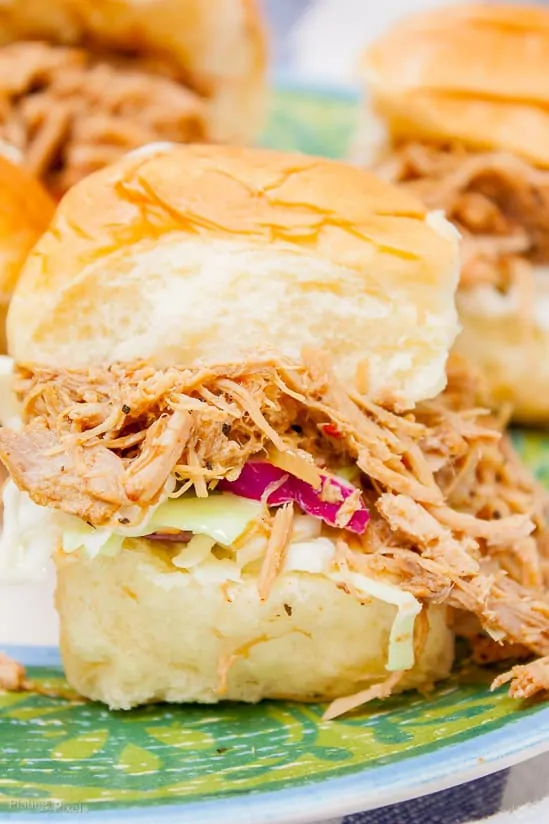 Slow Cooker Carolina Style Pulled Pork Sliders - Plating Pixels