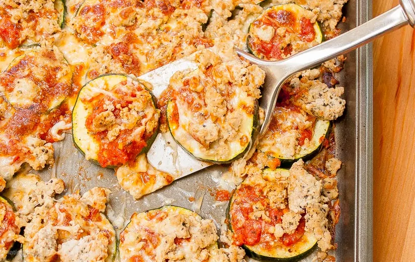 Turkey and Zucchini Spaghetti Nachos recipe - www.platingpixels.com