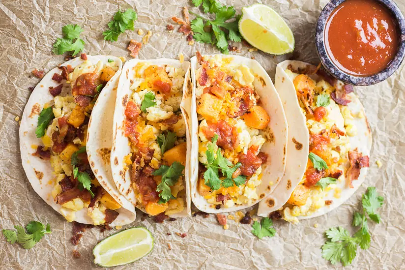 A close up of Sweet Potato Breakfast Tacos