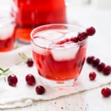 A close up of an Apple Cranberry Ginger Ale Spritzer
