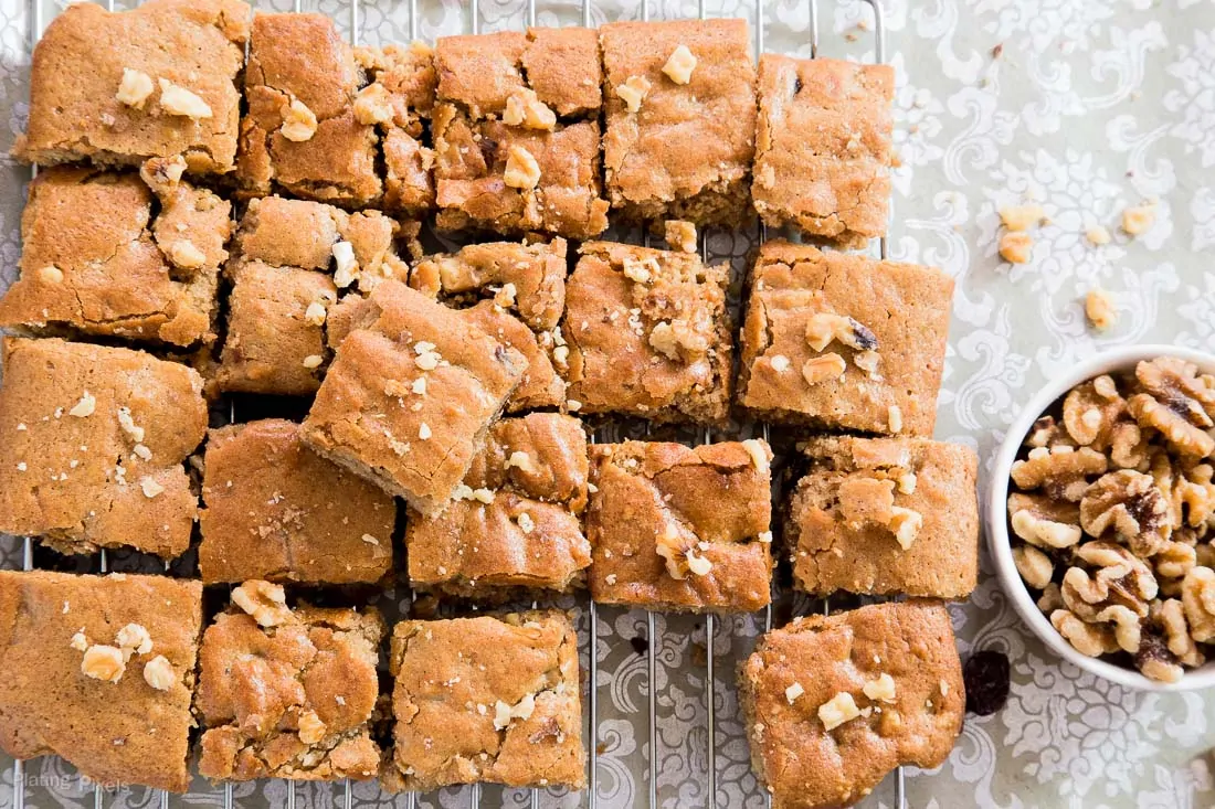 Chewy Cranberry Maple Blondies with Walnut Butter