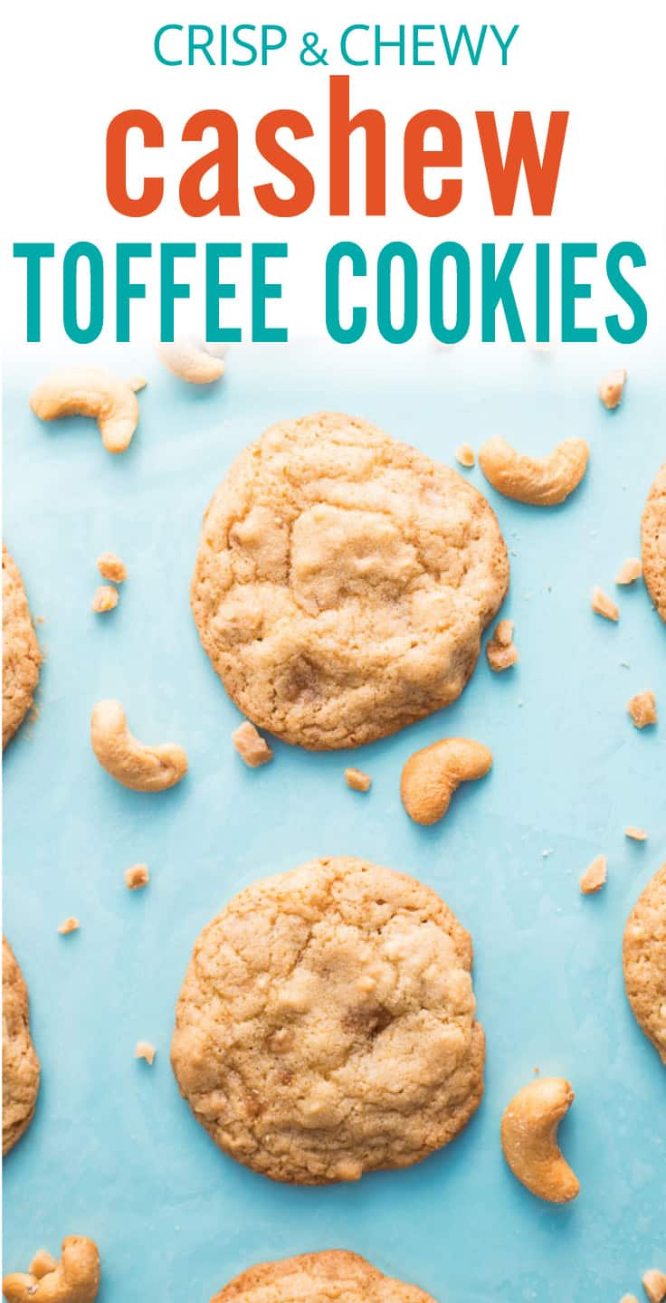 Chewy Cashew Toffee Cookies