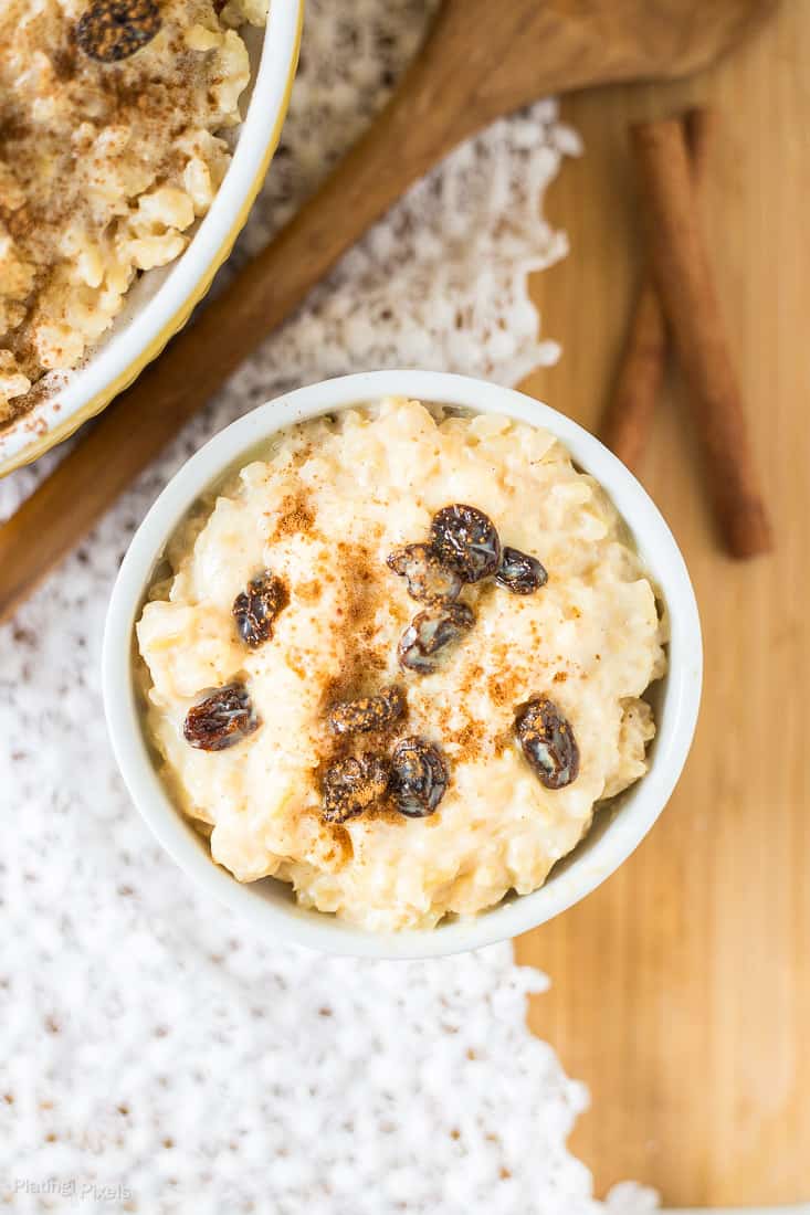 Healthy Homemade Eggnog Rice Pudding recipe - www.platingpixels.com