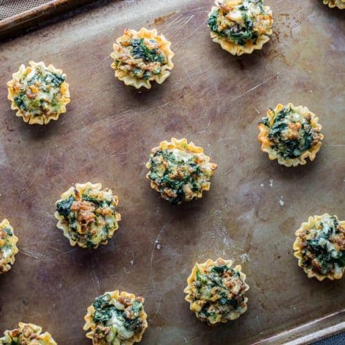 Mini Sausage and Spinach Phyllo Cups