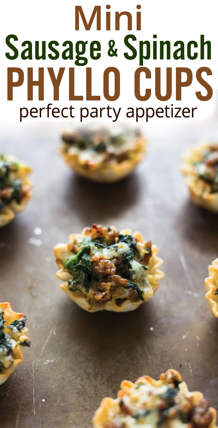 Mini Parmesan Spinach Phyllo Cup Appetizers