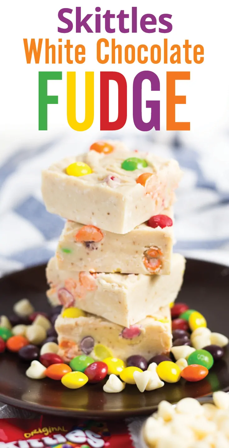 Skittles White Chocolate Fudge recipe - www.platingpixels.com