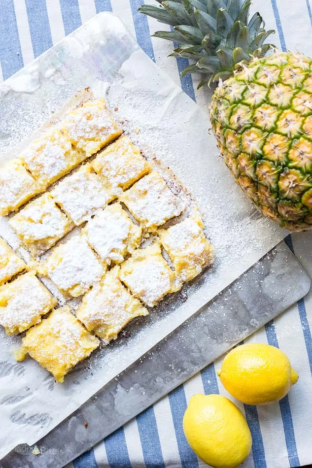 Pineapple Lemon Bars recipe - www.platingpixels.com