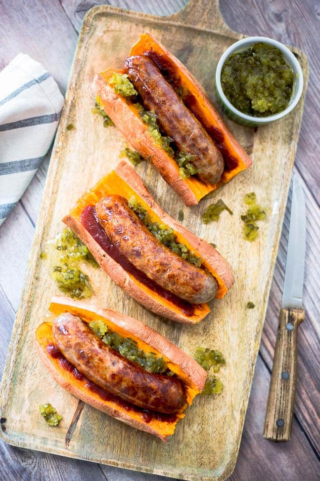 Sweet Potato Sausage Dogs recipe (Gluten Free) - www.platingpixels.com