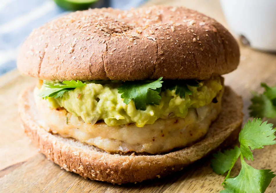 Wild Pollock Fish Burgers with Mango Guacamole