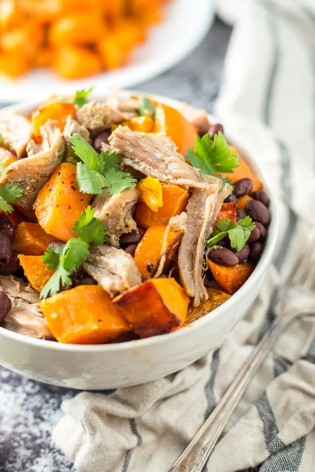 Slow Cooker Sweet Potato Carnitas Bowls recipe - www.platingpixels.com