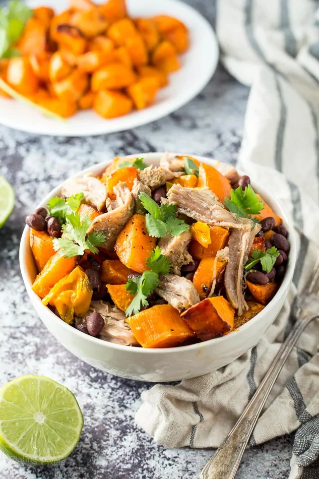 Slow Cooker Sweet Potato Carnitas Bowls recipe - www.platingpixels.com