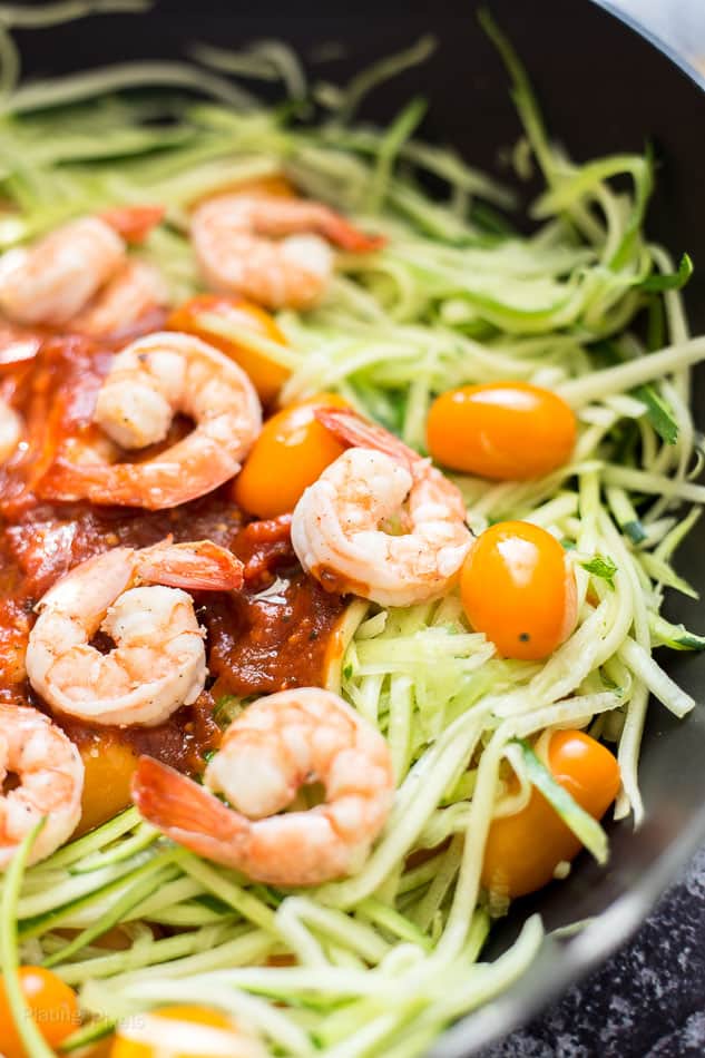 Tuscan Style Sardine and Shrimp Zoodles recipe - www.platingpixels.com
