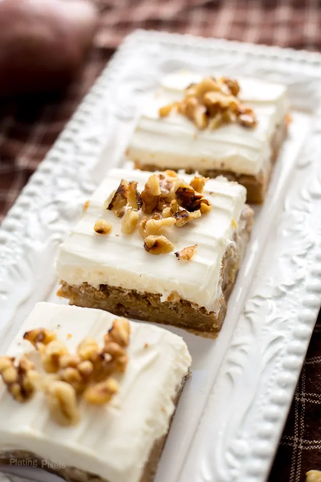 Frosted Maple Pear Blondies
