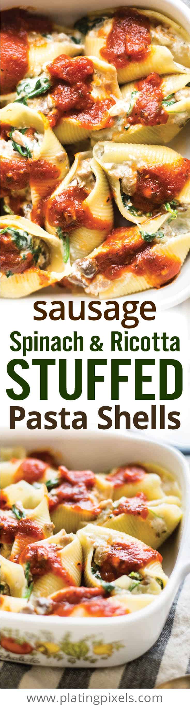 Sausage, Spinach and Ricotta Stuffed Pasta Shells - Plating Pixels