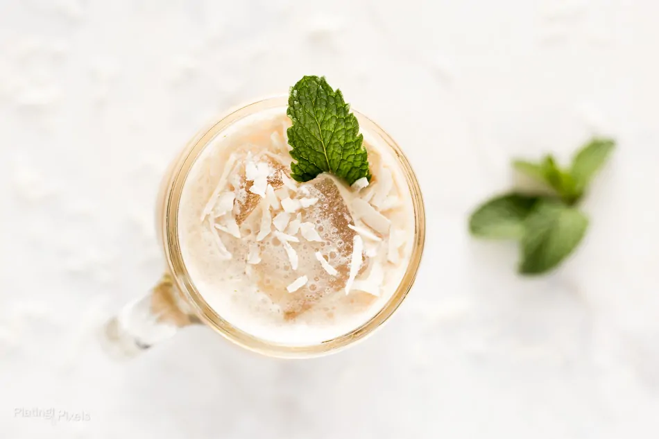 Iced Caramel Coconut Mint Latte