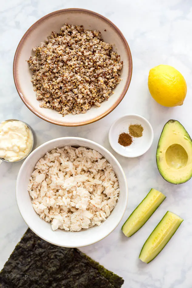 Crab and Quinoa California Rolls recipe - www.platingpixels.com