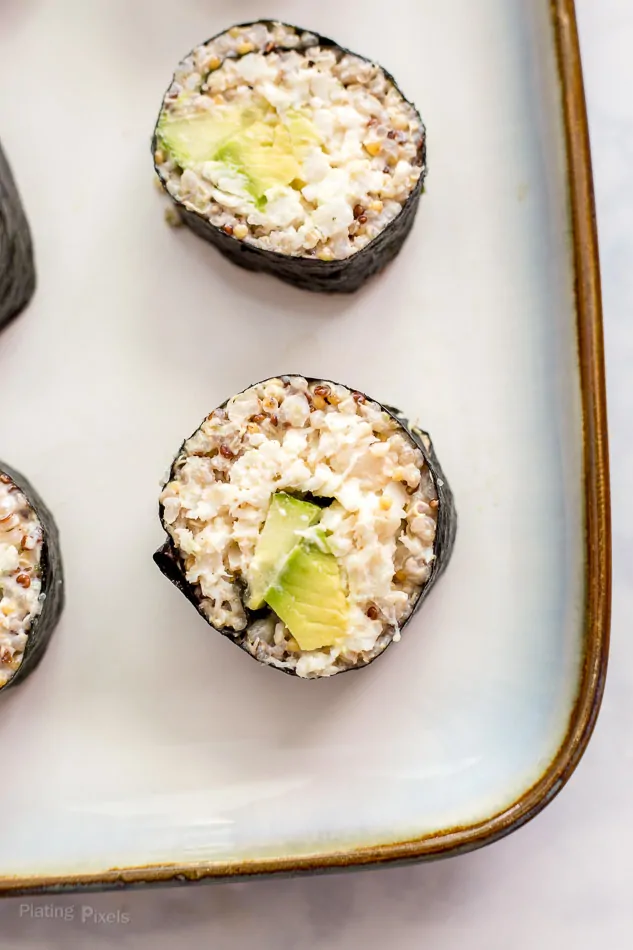 Crab and Quinoa California Rolls recipe - www.platingpixels.com