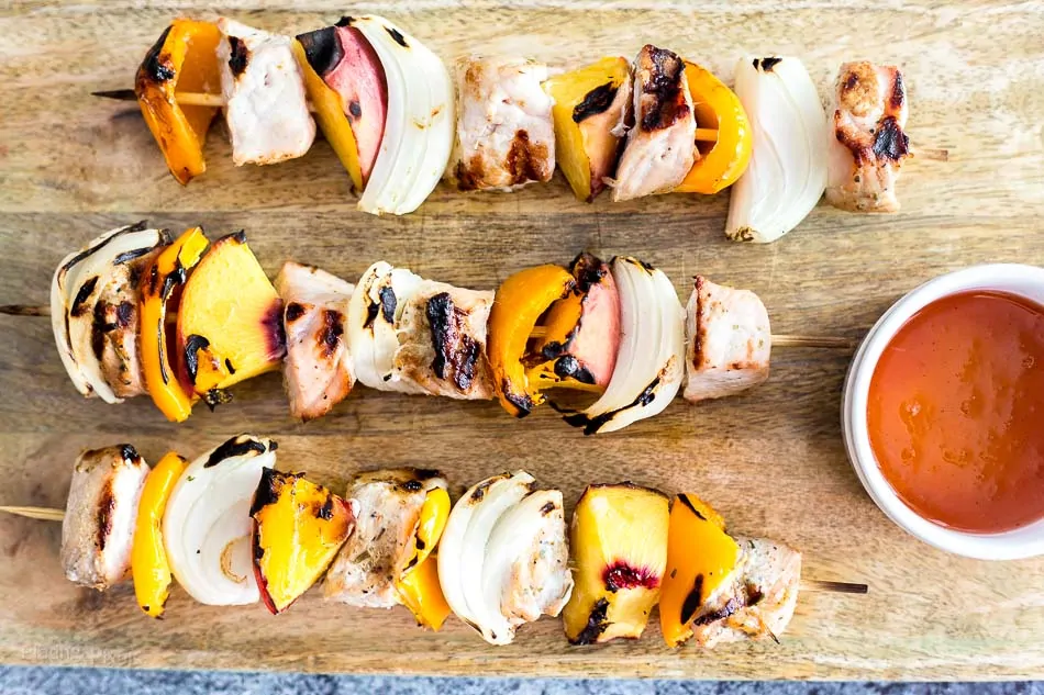 Grilled Peach and Pork Kabobs