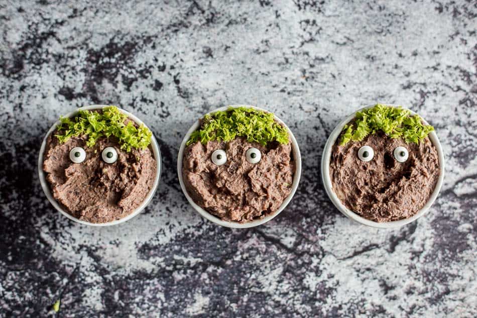 Black Bean Hummus Monsters