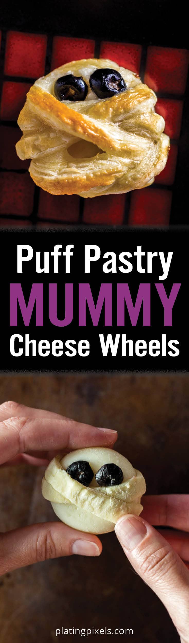 Halloween Puff Pastry Mummy Cheese Wheels
