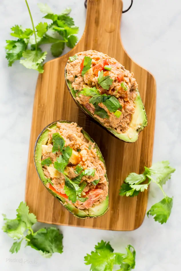 Spicy Tuna Avocado Boats recipe | platingpixels.com