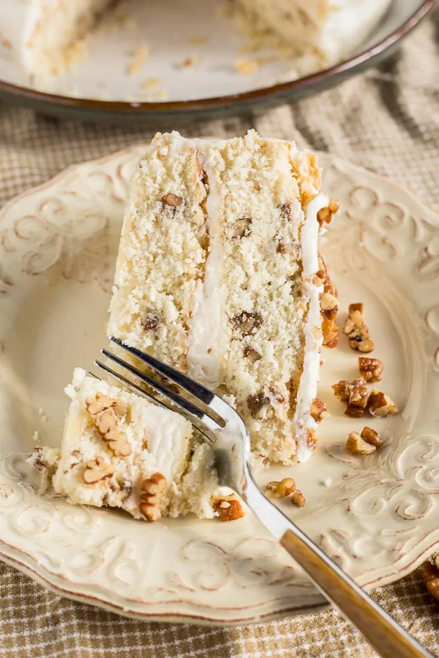 Butter Pecan Cake with Buttercream Frosting - platingpixels.com