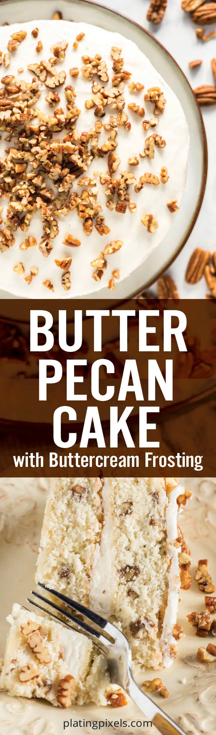 Butter Pecan Cake with Buttercream Frosting