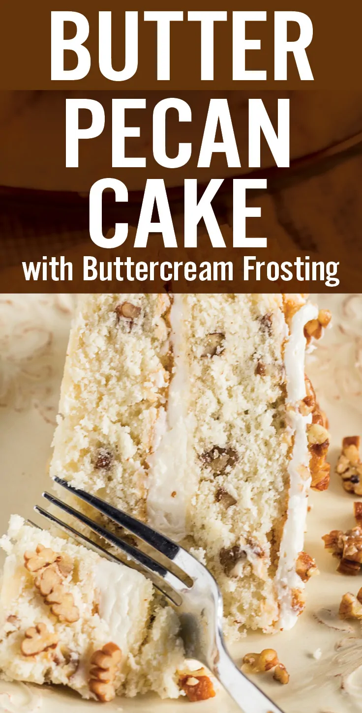 Butter Pecan Cake with Buttercream Frosting