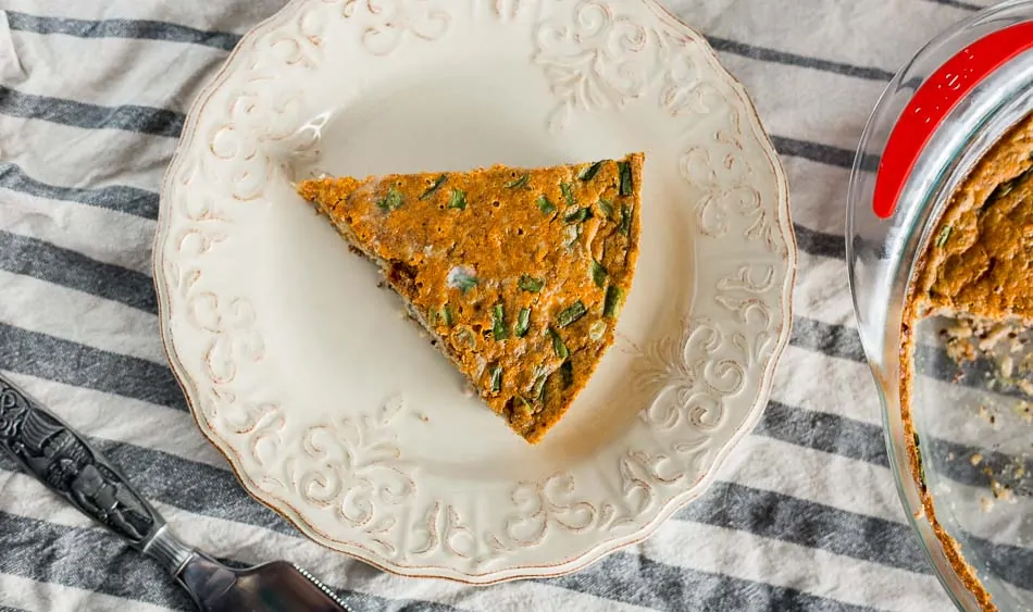 Chorizo and Cheddar Quiche with Quinoa Crust