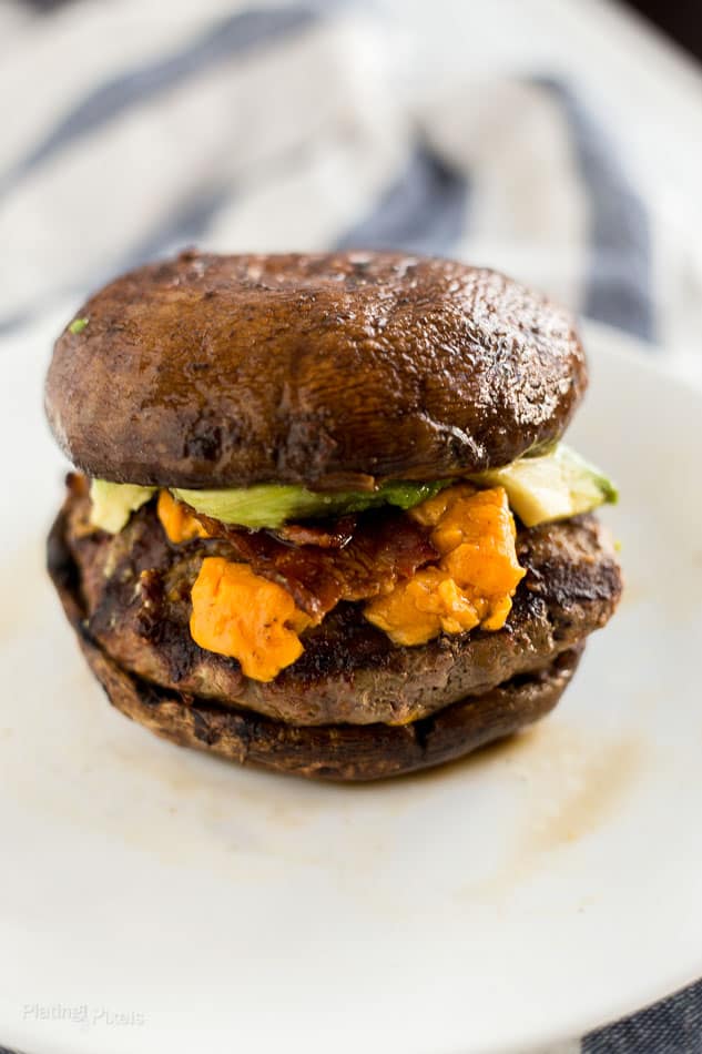 Grilled Keto Cheese Burgers on Portobello Buns recipe - platingpixels.com
