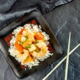 One Pot Tropical Shrimp Stir Fry with Coconut Rice recipe - platingpixels.com
