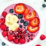Pomegranate and Berry High-Protein Smoothie Bowls - platingpixels.com