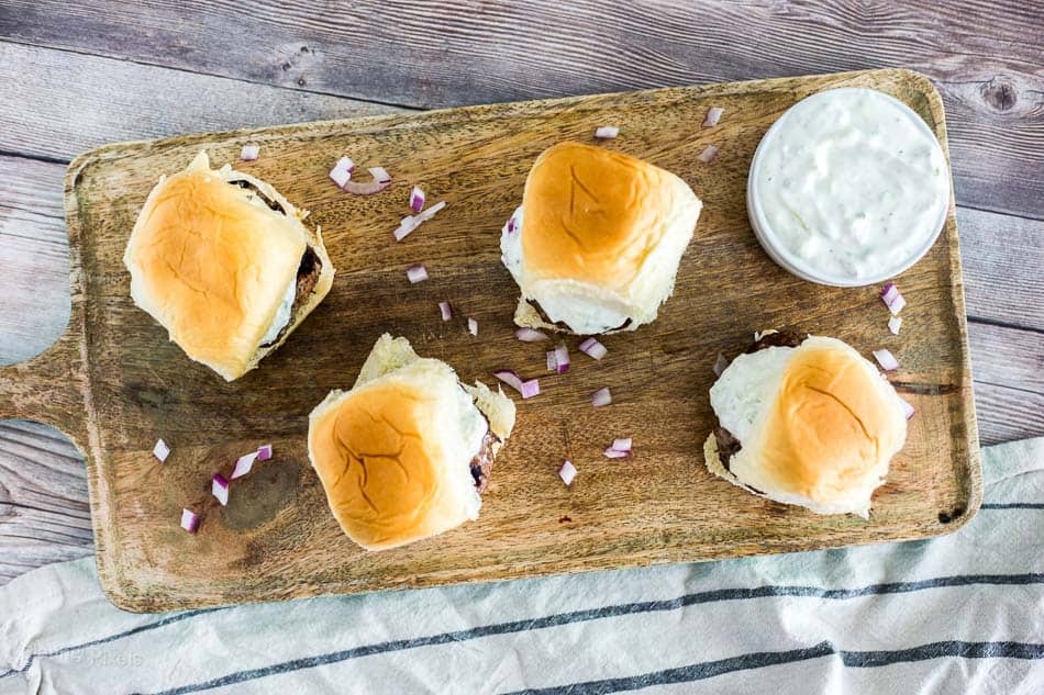 Grilled Gyro Sliders with Homemade Tzatziki Sauce