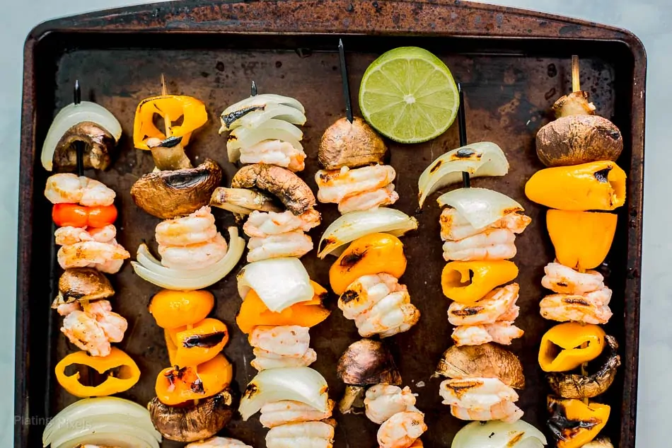 Grilled Habanero Shrimp Fajita Skewers recipe - platingpixels.com