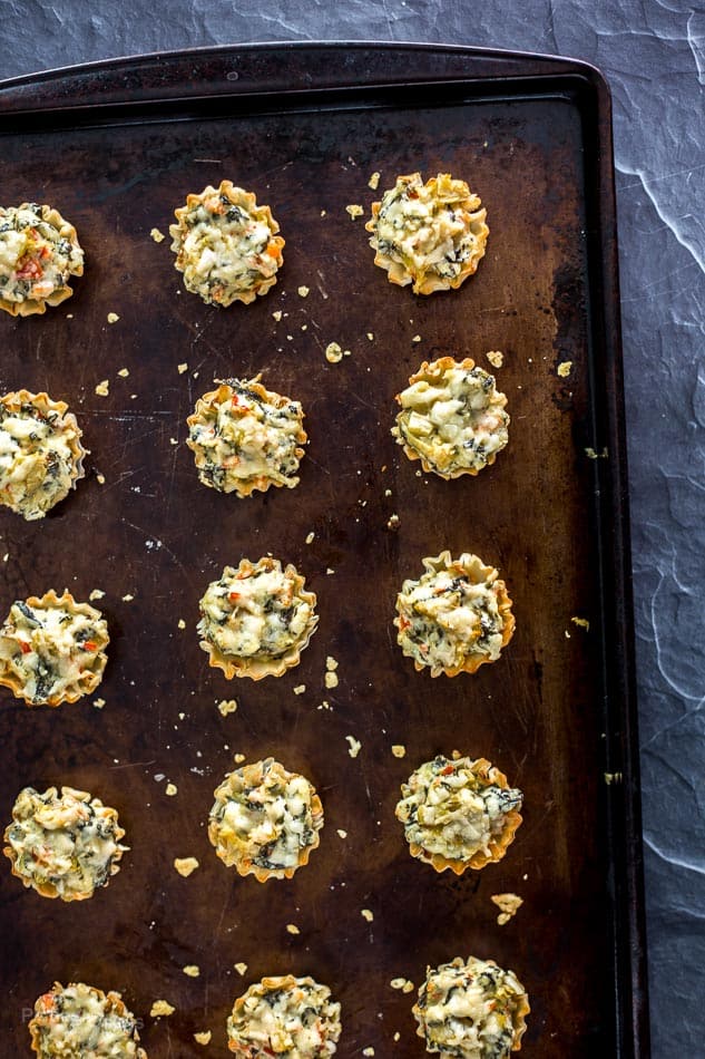 Mini Parmesan Spinach Phyllo Cup Appetizers