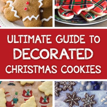 Collage of images for Ultimate Guide to Decorated Christmas Cookies roundup Pinterest image