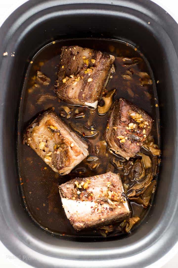 Just cooked Slow Cooker Short Ribs in the pot