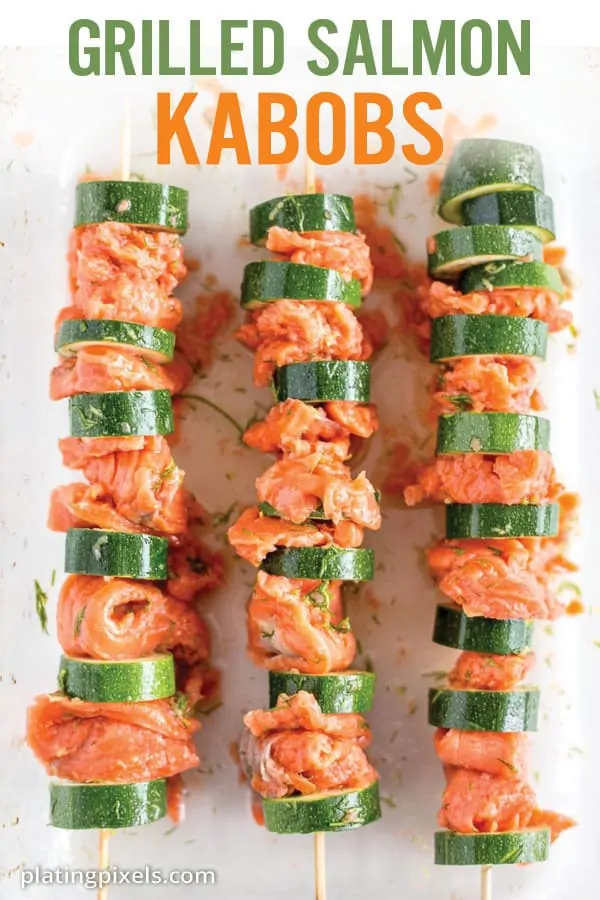 Grilled Salmon Kabobs with Lemon Dill Marinade