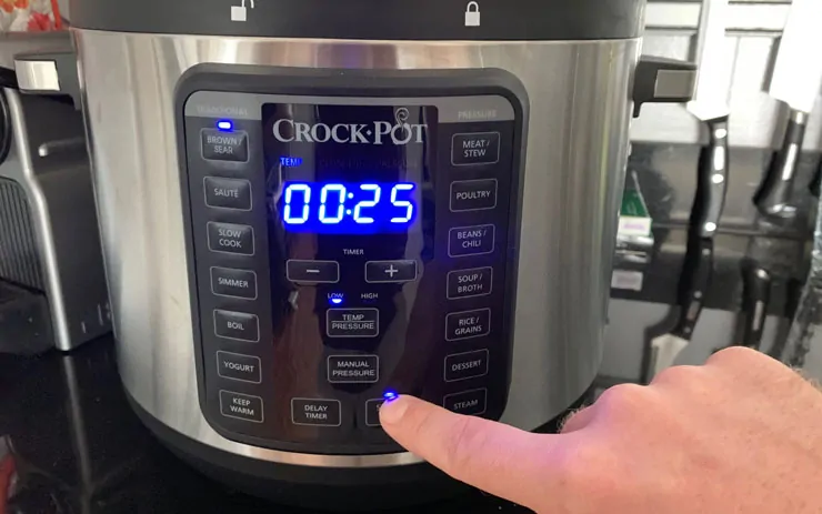 Setting a Pressure Cooker for 25 minutes